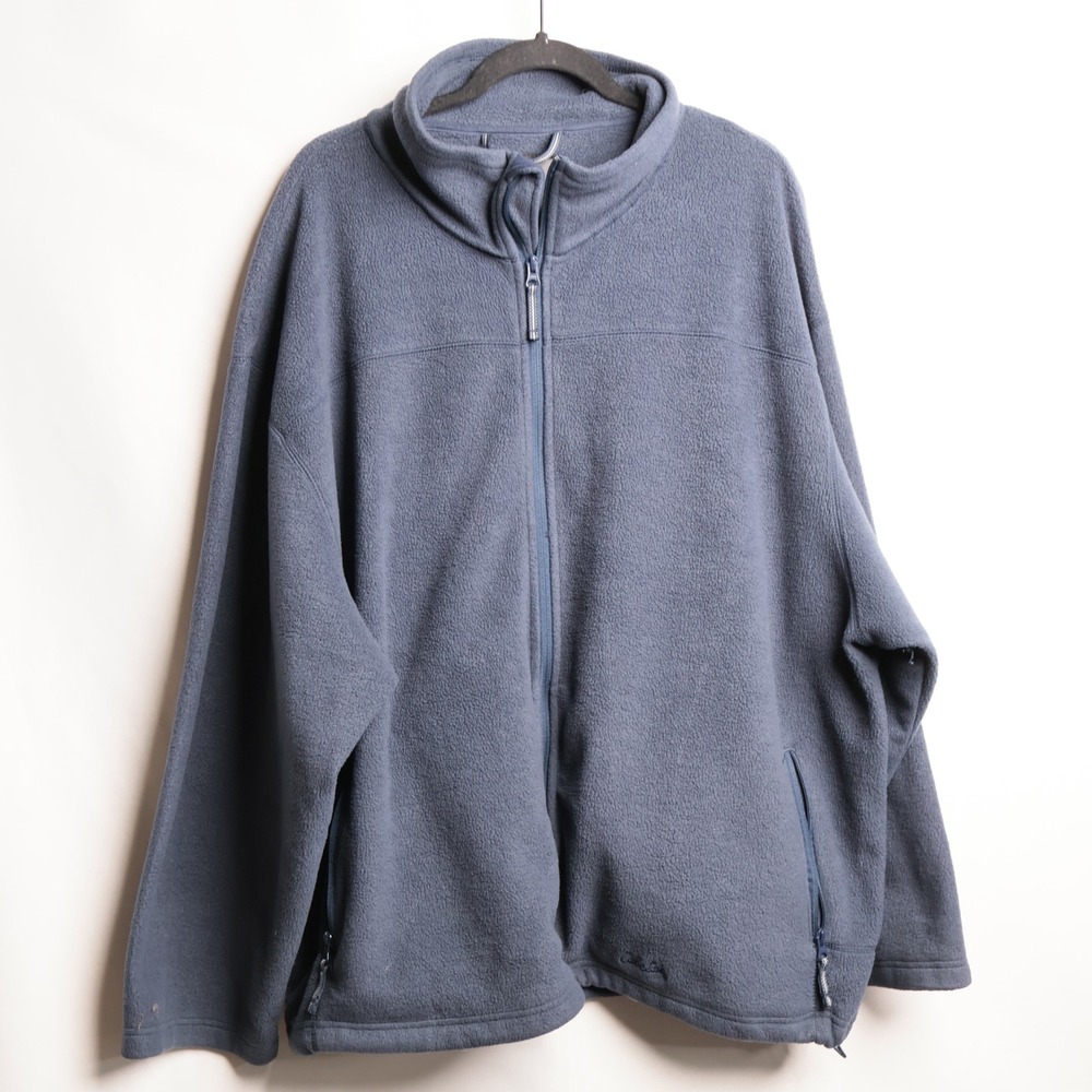 Cabelas Mens 3XL Tall‎ Blue Gray Full Zip Fleece Jacket 984798 Big and Tall